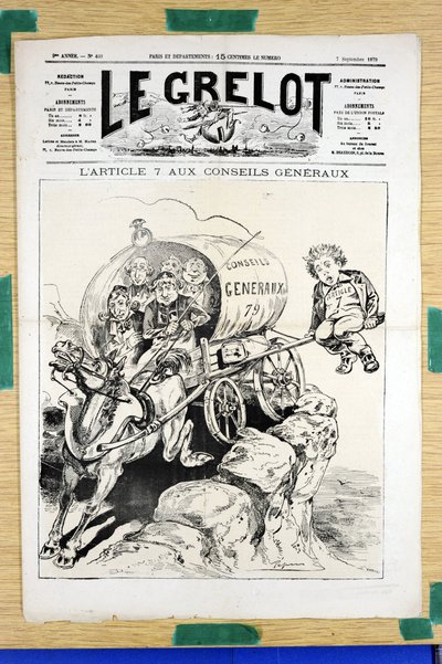 Titelblatt von „Le Grelot“, Nummer 439, Satirisch in Farben von Edouard Guillaumin Pepin