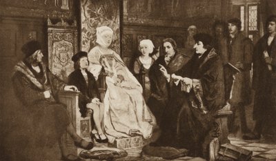 Erasmus liest dem jungen Kaiser Karl V. in Brüssel vor von Edouard Jean Conrad (after) Hamman