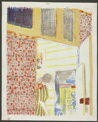 Innenraum mit rosa Tapete III, Platte sieben aus Landschaften und Innenräume von Édouard Jean Vuillard