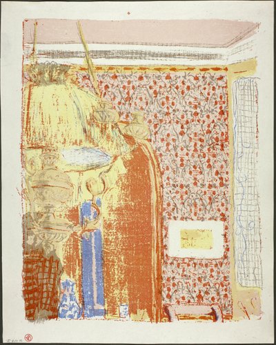 Innenraum mit rosa Tapete II, Platte sechs aus Landschaften und Innenräume von Édouard Jean Vuillard