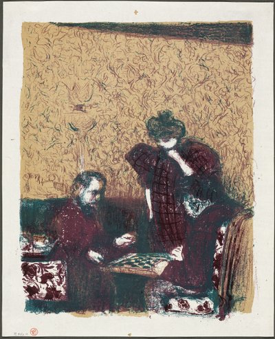 Das Damespiel, Platte eins aus Landschaften und Innenräume von Édouard Jean Vuillard