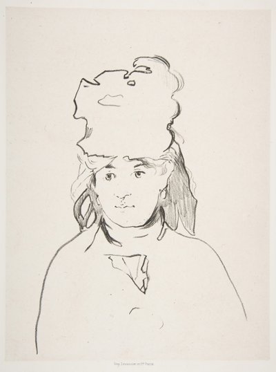 Berthe Morisot im Profil, 1872-74, veröffentlicht 1884 von Édouard Manet