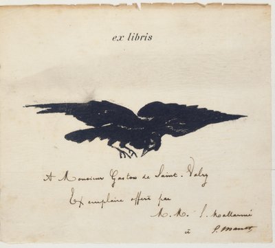 Ex-libris lithographiert von Edouard Manet zur Illustration: Edgar Allen POE. Der Rabe. Übersetzung von Stéphane Mallarmé mit Illustrationen von Edouard Manet von Édouard Manet