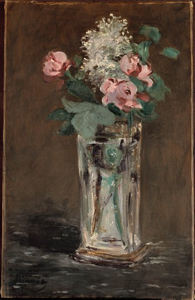Blumen in einer Kristallvase von Édouard Manet