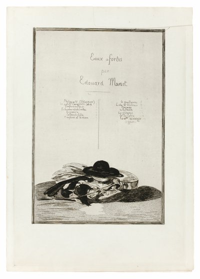 Hut und Gitarre, Frontispiz für die Ausgabe von vierzehn Radierungen von Édouard Manet