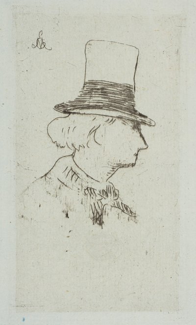 Porträt von Charles Baudelaire im Profil, 1862-67 von Édouard Manet