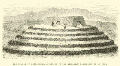 Der Tempel von Huiracocha, laut dem Historiker Garcilasso de la Vega von Edouard Riou