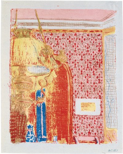 Interieur mit rosa Vorhängen II von Edouard Vuillard