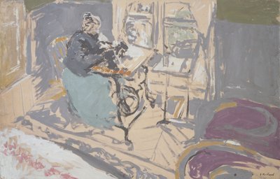 Madame Vuillard an ihrer Nähmaschine von Edouard Vuillard