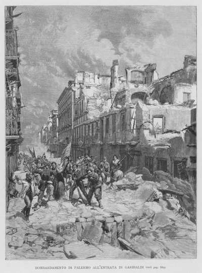 Bombardierung von Palermo bei der Ankunft von Garibaldi von Edouardo Matania