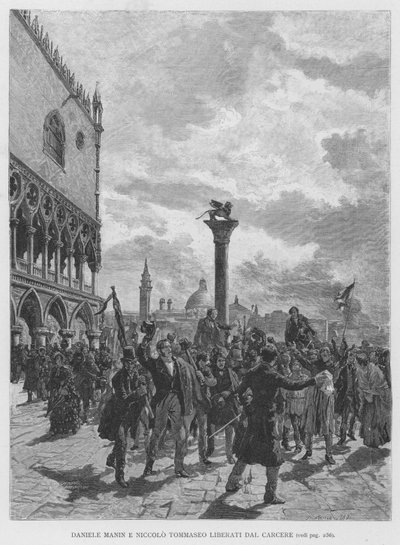 Daniele Manin und Niccolo Tommaseo aus dem Gefängnis befreit von Edouardo Matania