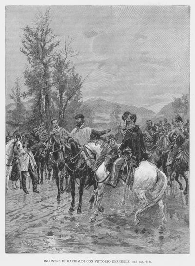 Treffen von Garibaldi mit Vittorio Emanuele von Edouardo Matania