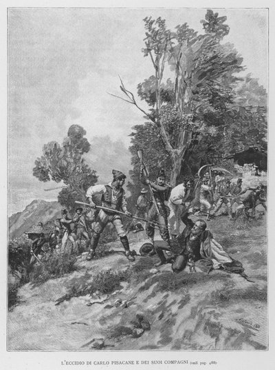 Das Massaker an Carlo Pisacane und seinen Gefährten von Edouardo Matania