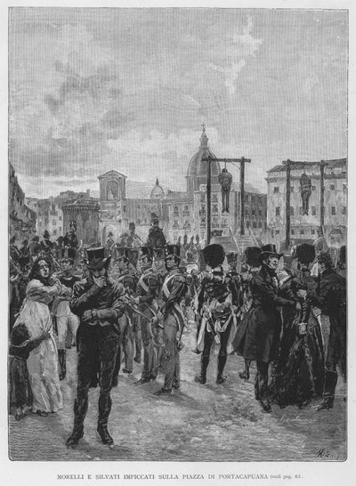 Morelli und Silvati gehängt auf dem Platz von Portacapuana von Edouardo Matania