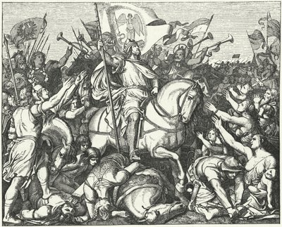 Heinrich der Vogler, König von Ostfranken, nach seinem Sieg über die Magyaren in der Schlacht von Riade, 933 von Eduard Bendemann
