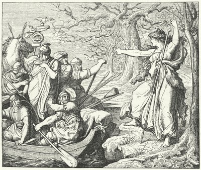 Der römische General Nero Claudius Drusus am Fluss Elbe, 9 v. Chr. von Eduard Bendemann
