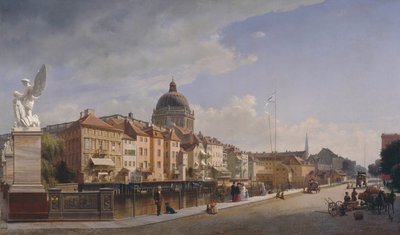 Rückansicht der Häuser an der Schlossfreiheit, Berlin von Eduard Gaertner