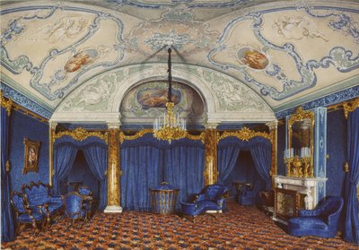 Innenräume des Winterpalastes. Das vierte reservierte Apartment. Ein Schlafzimmer von Eduard Hau