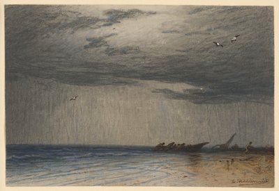 Unwetter an der Küste von Ceylon von Eduard Hildebrandt