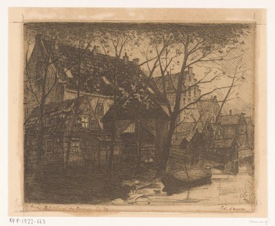 Rückseiten von Häusern am Wasser von Eduard Karsen (signed by artist)