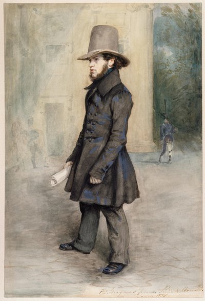 Adolph von Menzel mit Biedermeierhut von Eduard Magnus