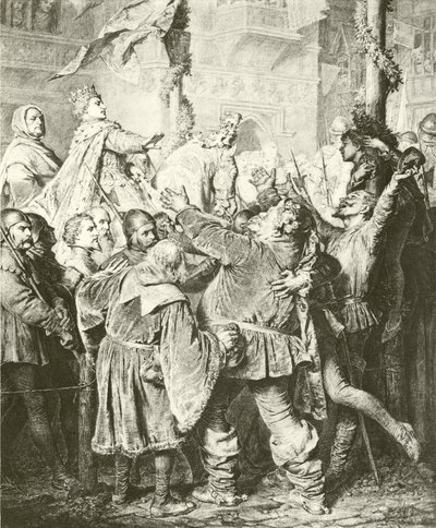 Heinrich V. weist Falstaff zurück von Eduard von Grutzner