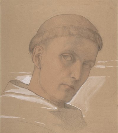 Studie des Kopfes des hl. Augustinus für das Gemälde der Madonna und des Kindes, 1846 von Eduard von Steinle