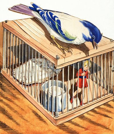 Däumelinchen in einem Vogelkäfig von Eduardo Teixeira Coelho
