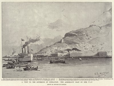 Ein Besuch beim Gouverneur von Gibraltar, das Admiralitätsboot auf dem Weg von Eduardo de Martino