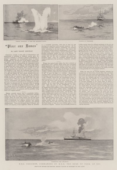HMS Crescent, kommandiert von HRH dem Herzog von York, auf See von Eduardo de Martino