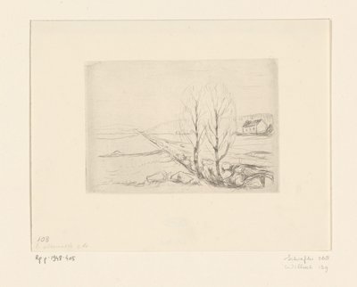 Landschaft mit Haus von Edvard Munch