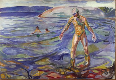 Der Badende Gemälde von Edvard Munch (1863-1944) 1918. von Edvard Munch