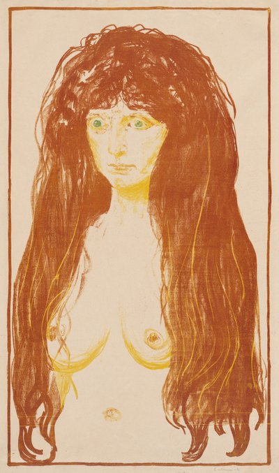 Frau mit rotem Haar und grünen Augen (Die Sünde) von Edvard Munch