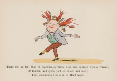 Es war ein alter Mann aus Blackheath, dessen Kopf mit einem Kranz geschmückt war von Edward (after) Lear
