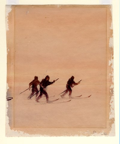 Männer auf Skiern, 1901-04 von Edward Adrian Wilson