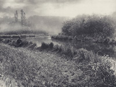 Ein nebliger Herbstmorgen am Test von Edward Alfred Barton
