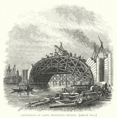 Zentrierung des Bogens, Waterloo-Brücke von Edward Blore