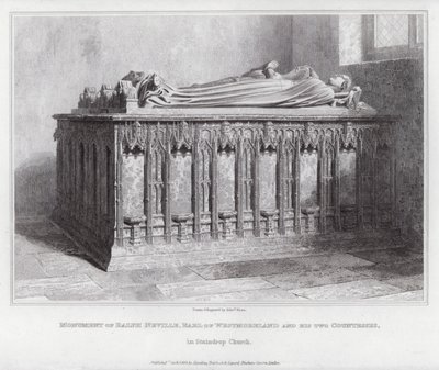 Denkmal von Ralph Neville, Earl of Westmoreland und seinen zwei Gräfinnen, in der Kirche von Staindrop von Edward Blore
