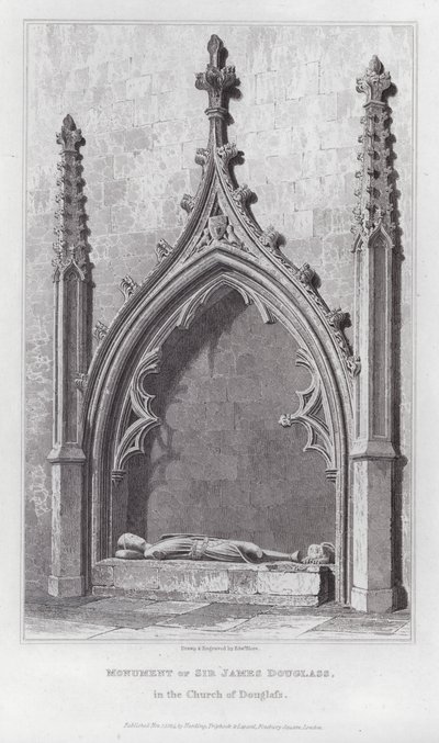 Denkmal von Sir James Douglass in der Kirche von Douglass (Gravur) von Edward Blore