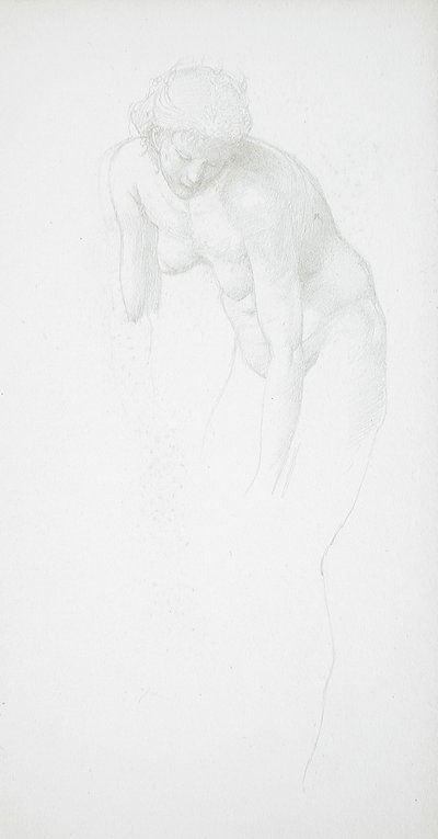 Sich bückender weiblicher Akt von Edward Burne-Jones