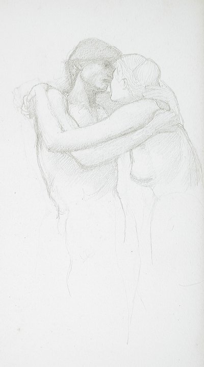 Nacktes Paar in Umarmung von Edward Burne-Jones