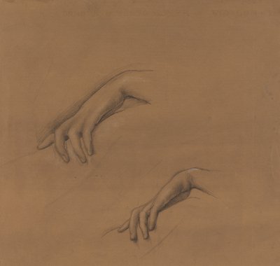 Studien für eine Hand in The Godhead Fires von Edward Burne-Jones