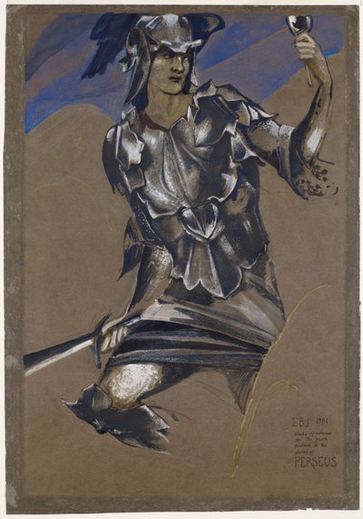 Die Perseus-Serie - Studie von Perseus in Rüstung für Das Finden der Medusa von Edward Burne-Jones