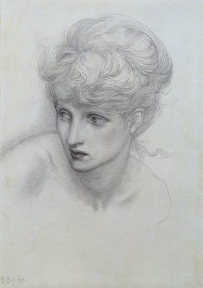 Studie eines Mädchens (Detail) von Edward Burne Jones
