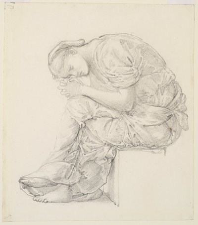Die Klage - Studie für die Figur rechts von Edward Burne Jones