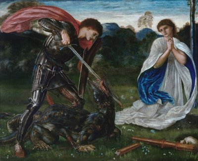Der Kampf: St. Georg tötet den Drachen VI von Edward Burne Jones