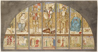 Rosenkriege - Eduard IV., Heinrich VI., St. Georg mit Allegorie von Edward Burne Jones