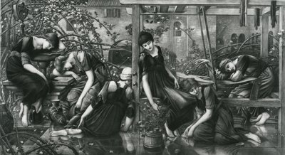 Der Gartenhof, aus der Briar Rose Serie von Edward Coley (after) Burne Jones