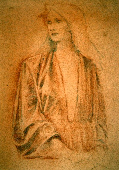 Porträt eines Mädchens - Studie für Arthur in Avalon, ca. 1890 von Edward Coley Burne Jones