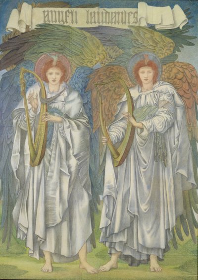 Angeli Laudantes, ca. 1887 (Entwurf für ein Fenster in der Kathedrale von Salisbury, auch für Wandteppiche) von Edward Burne Jones